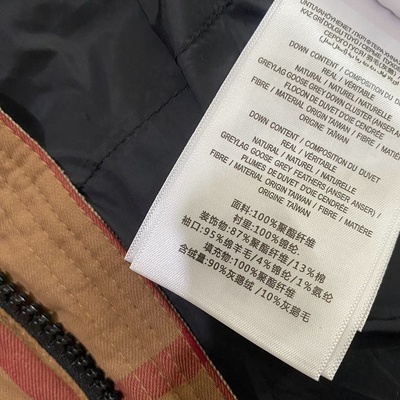 BURBERRY Brown Check Hooded Down Jacket - Picture 14 of 14